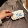 Fashion Bow Pibbon Small Cosmetic Bag Print Flower Zipper Floral Makeup Bag Wallet Pouch Women