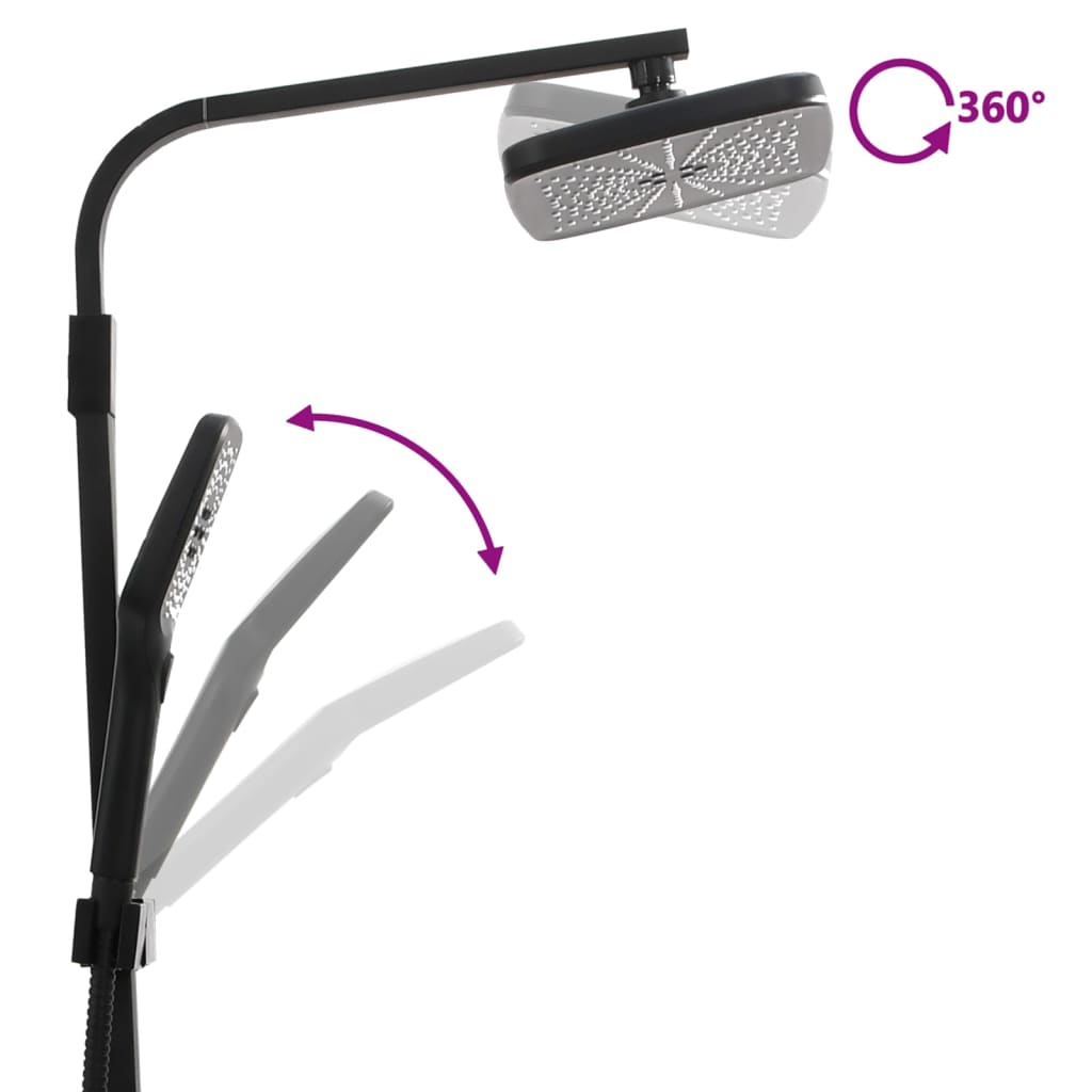 Double Head Shower Set with Mixer Tap Hose Black Brass