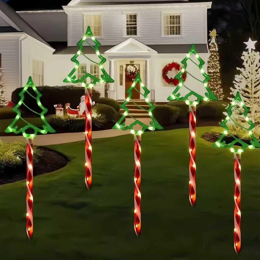 Solar-Powered Waterproof LED Lawn Lights: Christmas Tree Decoration