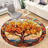 1pc Autumn Tree Office Round Area Rug, Indoor Mat Suitable ForOffice, Under Office Chairs Bedroom Living Room Home Decor, Room Deco  D028