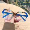 Color Blocking Glasses Pc Glasses Plain Glass Spectacles 14.8 * 4.6cm Anti Blue Light Glasses For Adults Men Everyday