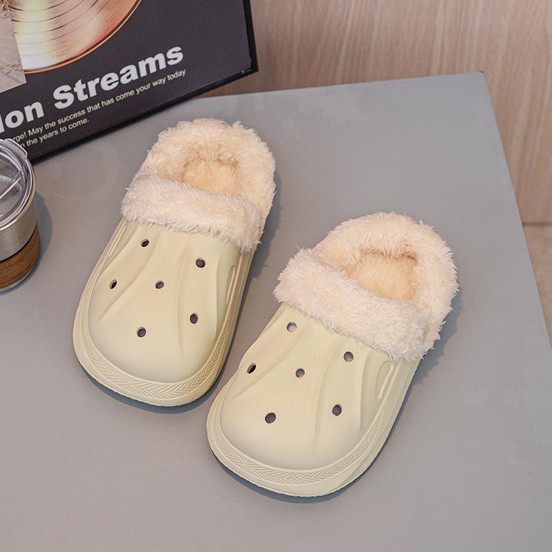 Kids Cotton Slippers Winter Warm Plush Clogs for Children Anti-slippery House Slides Casual Slip Ons Cotton Shoes Boys Girls New