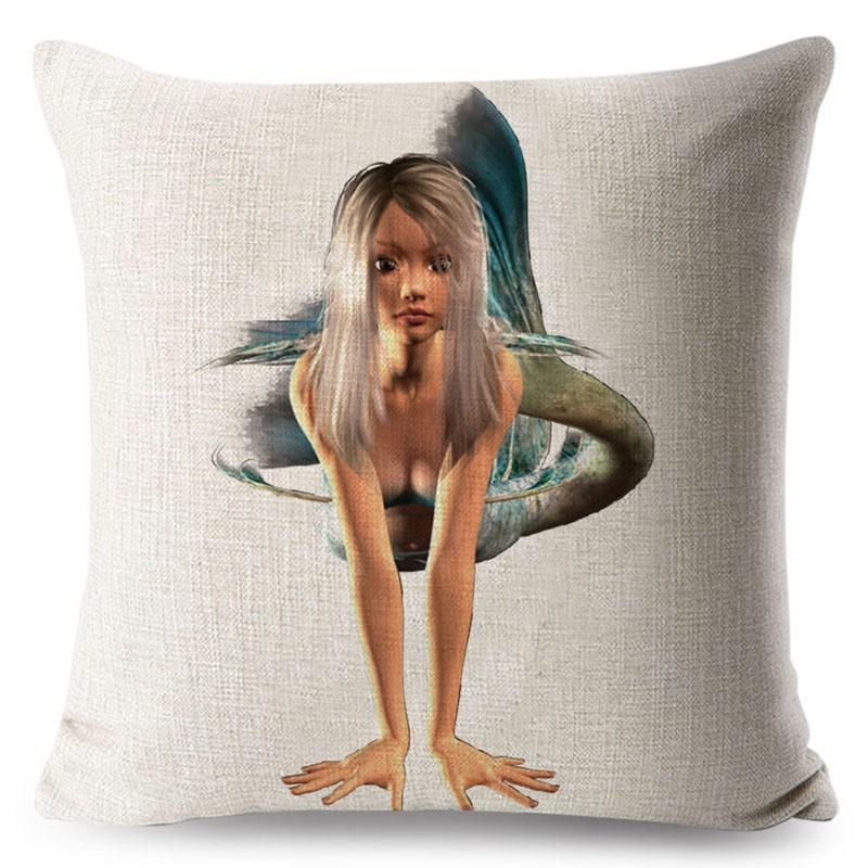 Luxurious Anime Cartoon Mermaid Pillow Cover For A Chic Sofa Living Square Pillow Case