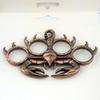 Punk Style Anti-Attack Ring For Men Lobster Claw Design Large 4-Hole Connected Ring Fashionable Jewelry Accessory