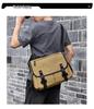 Retro pánská velká plátěná crossbody taška přes rameno - Ležérní na dojíždění a do kampusu