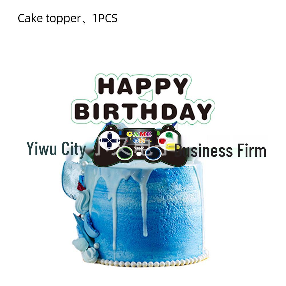 Blue Game Theme Birthday Party Paper Tableware & Decoration Set