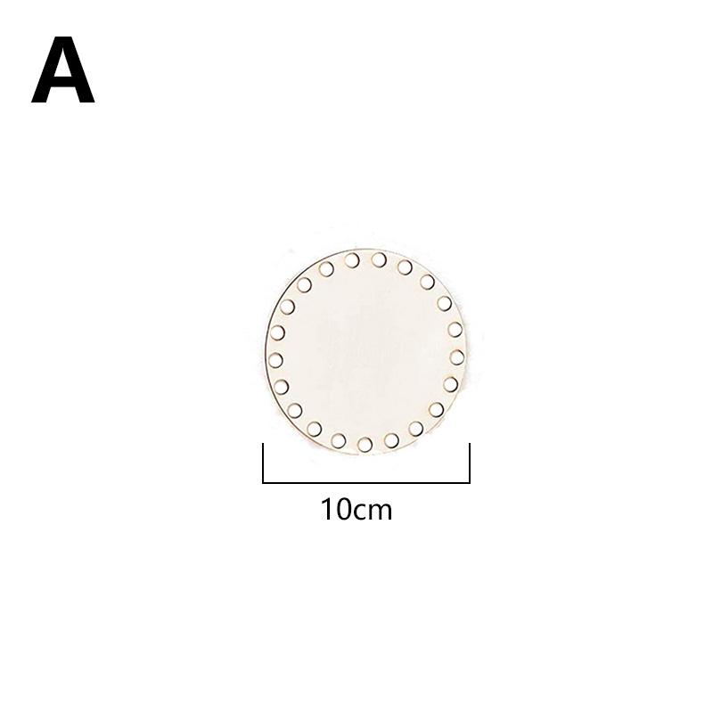 1PC handgewebter leerer runder Häkelkorbsockel aus Holz unvollendet DIY geschnitzter Bastelkorbboden