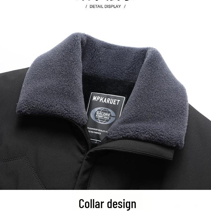 Men's Winter Down Cotton Jacket: Warm Business Coat for Middle-Aged & Elderly (Ages 50-60)