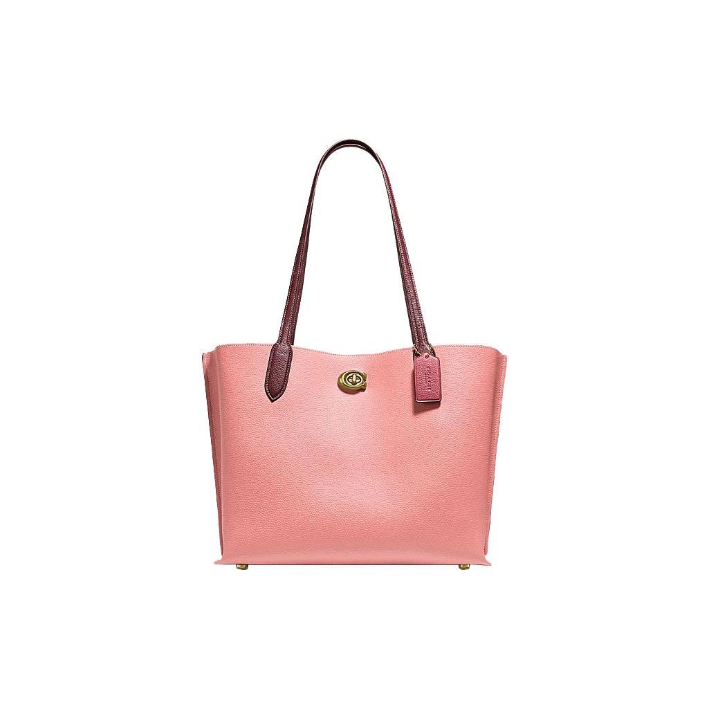 

New COACH Willow Leather Handbag Large Women s Cherry Blossom Pink C0692-B4S5K 34.5*14.5*27.4CM