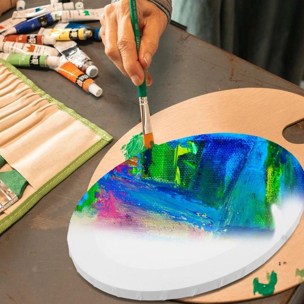Cotton Painting Board Wooden Drawing Board Picture Frame Oval Oil Canvas Artist