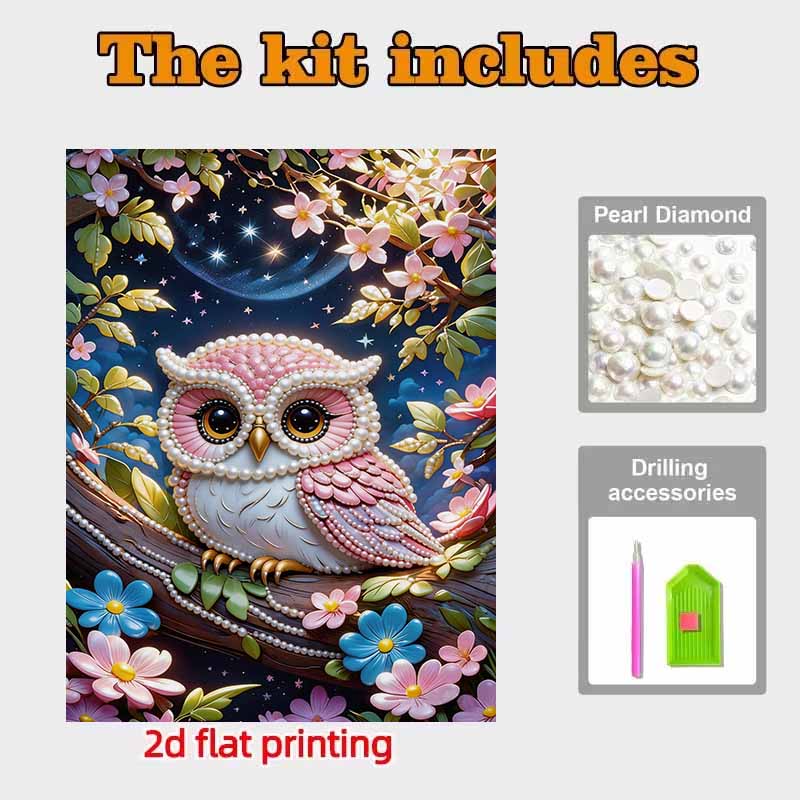 DIY Süße Eule Perlen Diamant Kunst Kits Ohne Rahmen 30x40cm Edelstein Kunst Diamant Malerei Kits für Erwachsene/Anfänger Geschenkidee Heimwanddekoration