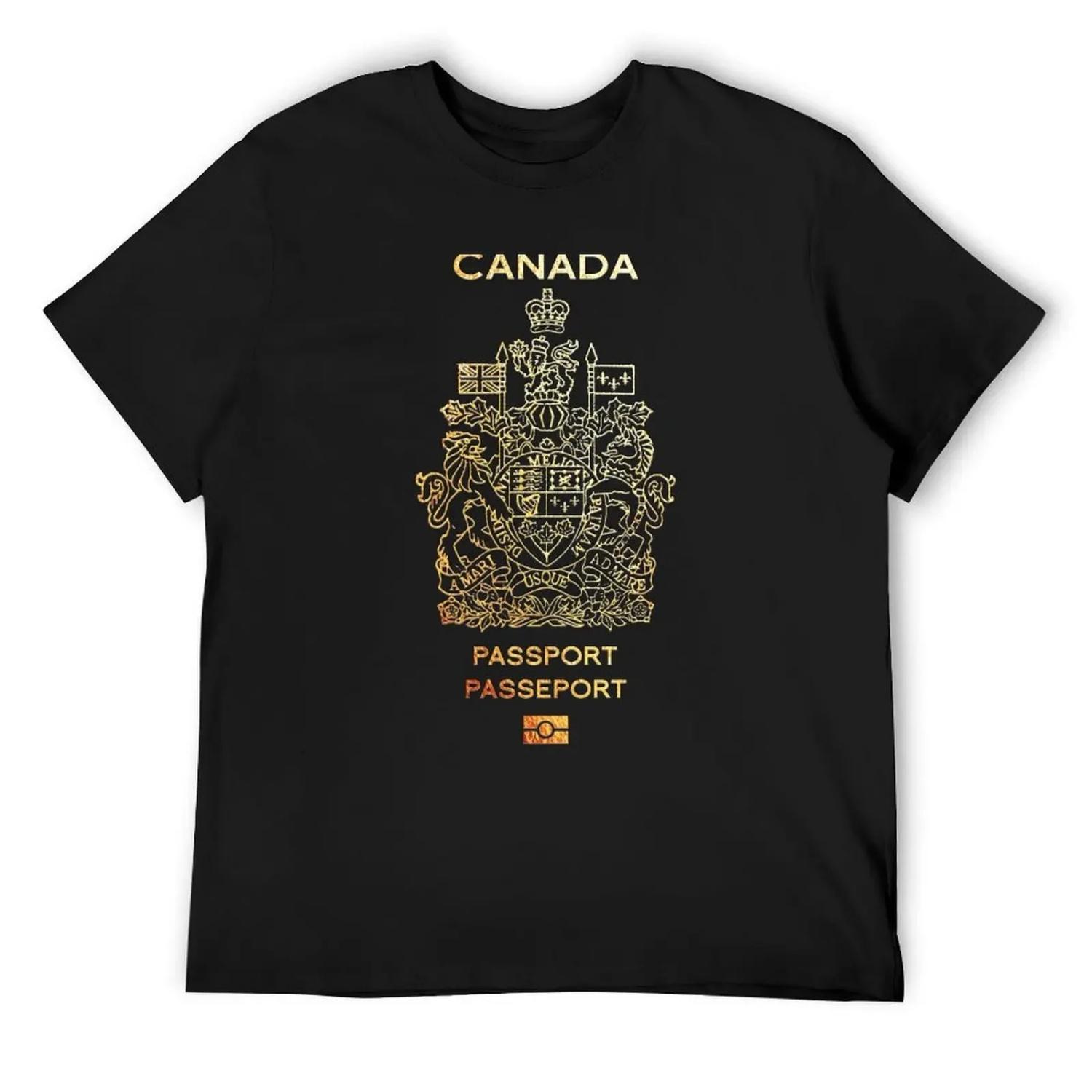 Canadian Passport Cover T-Shirt luxury t-shirt Man t-shirt vintage graphic tee shirts men graphic S