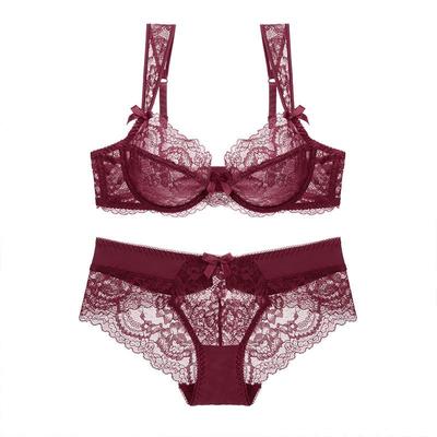 Luxury European & American Lace Transparent Women's Bra & Lingerie Set 9188 - Sexy & Breathable