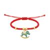 Chinese Style Horse Year Bracelet Fortune Red Rope Weave Bracelet Cute Lucky Pony Red Rope  Couple