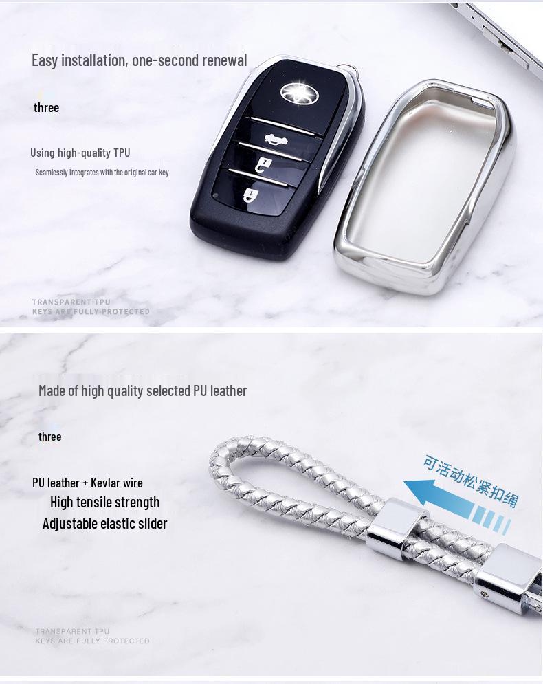 Toyota Key Cover for Camry, Avalon, RAV4, Venza, Highlander, Ling Shang - Half-Pack Shell