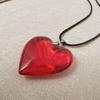 Collana con ciondolo a cuore rosso Collana con cuore rosso d'amore Regalo ispirato all'amore romantico per le donne