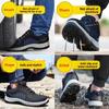 Steel Toe Safety Boots Work Sneakers for Men Anti Smashing Safety Shoes Anti-puncture Work Slip-Resistant Waterproof Lightweight