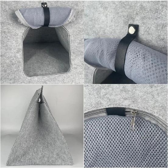 Multi-functional Pet Bed Felt Puppy Cat Washable Collapsible Cat Bed House Outdoor Pet Bag Breathable Mesh Four Seasons