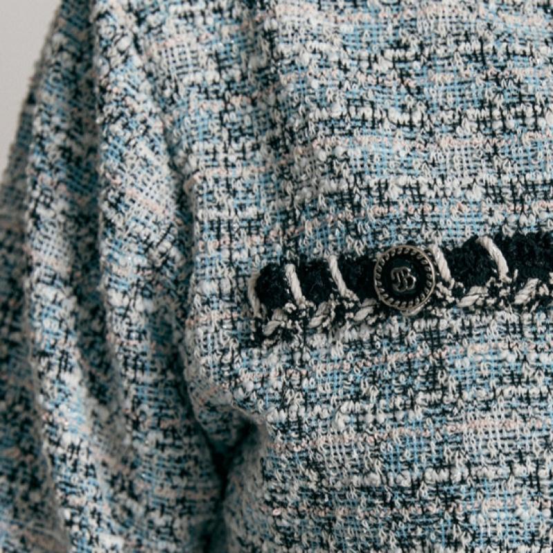Maxza Glitter Boucle Tweed Blouson Jumper Zc04qj601on