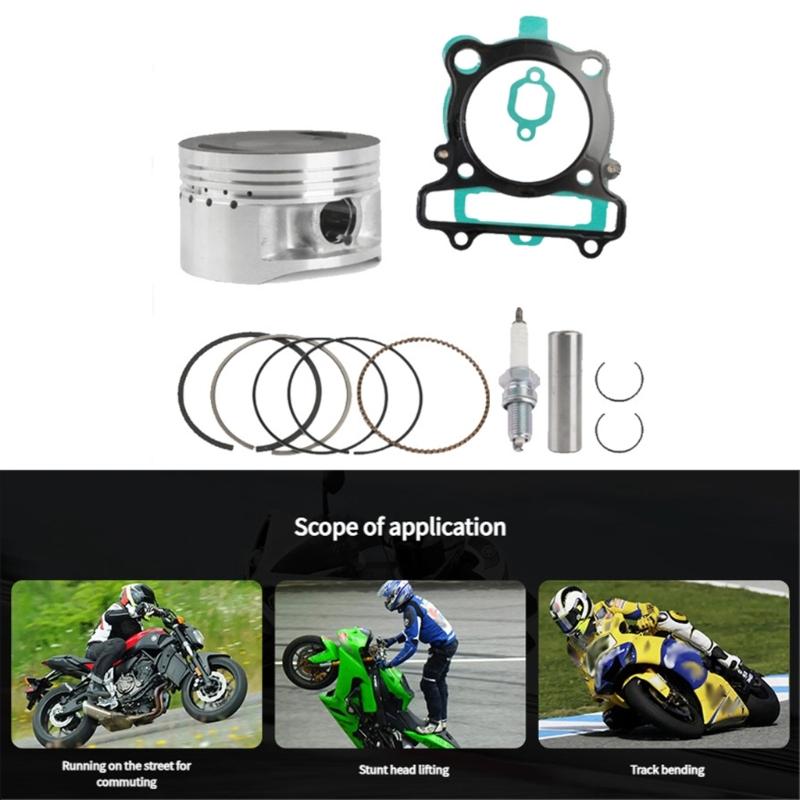 Piston Rings Gasket Kit 4KB-11351-00-00 5UH-11631-00-C0 for YFM 350 Piston Gasket Motorbike Accessory Easy Installation