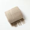 Nordic Knitted Throw Blankets with Tassels Khaki Cream Grey Vintage Blankets Luxury Bed Sofa Couch Oversized Bedspread Cover