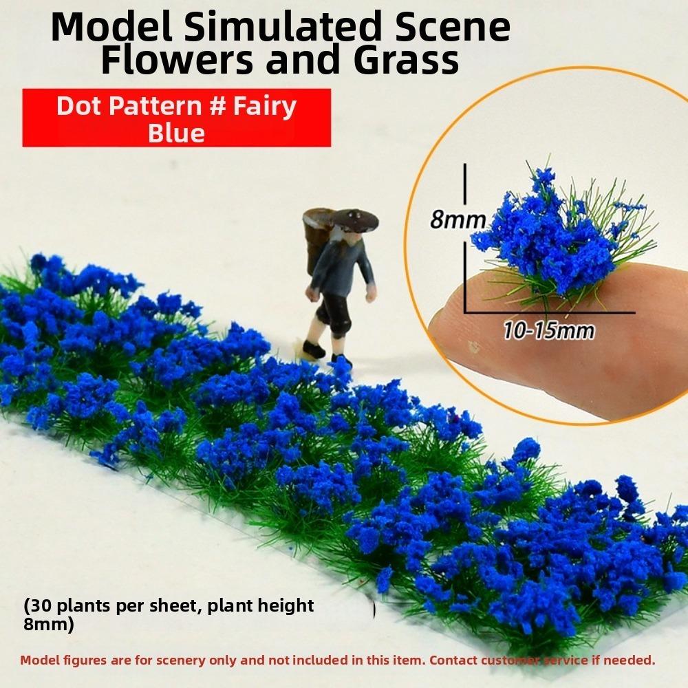 30pcs/set Plastic Simulated Flower Clusters 10~15mm*8mm Landscape Wargame Grass Tufts