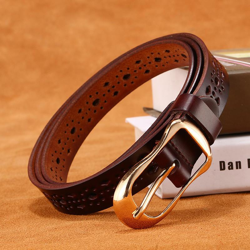 Korean Style Ladies Genuine Leather Belt With Stylish Pin Buckle For Work And Leisure