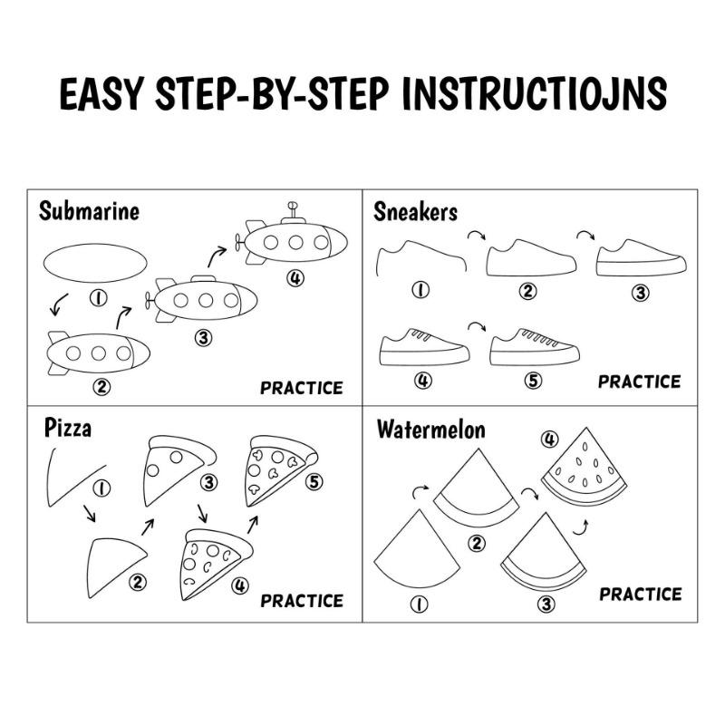 1BOOK children's stick figure cartoon graffiti step by step to learn to draw early education enlightenment fun coloring painting book