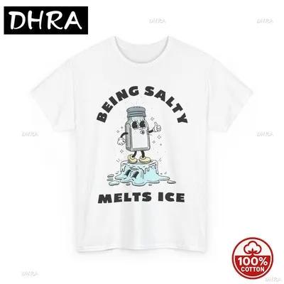 

Футболка Being Salty Melts Ice с графическим принтом для женщин, хлопковая футболка в стиле гранж, уличная мода, топы, рубашка, ретро-эстетика S