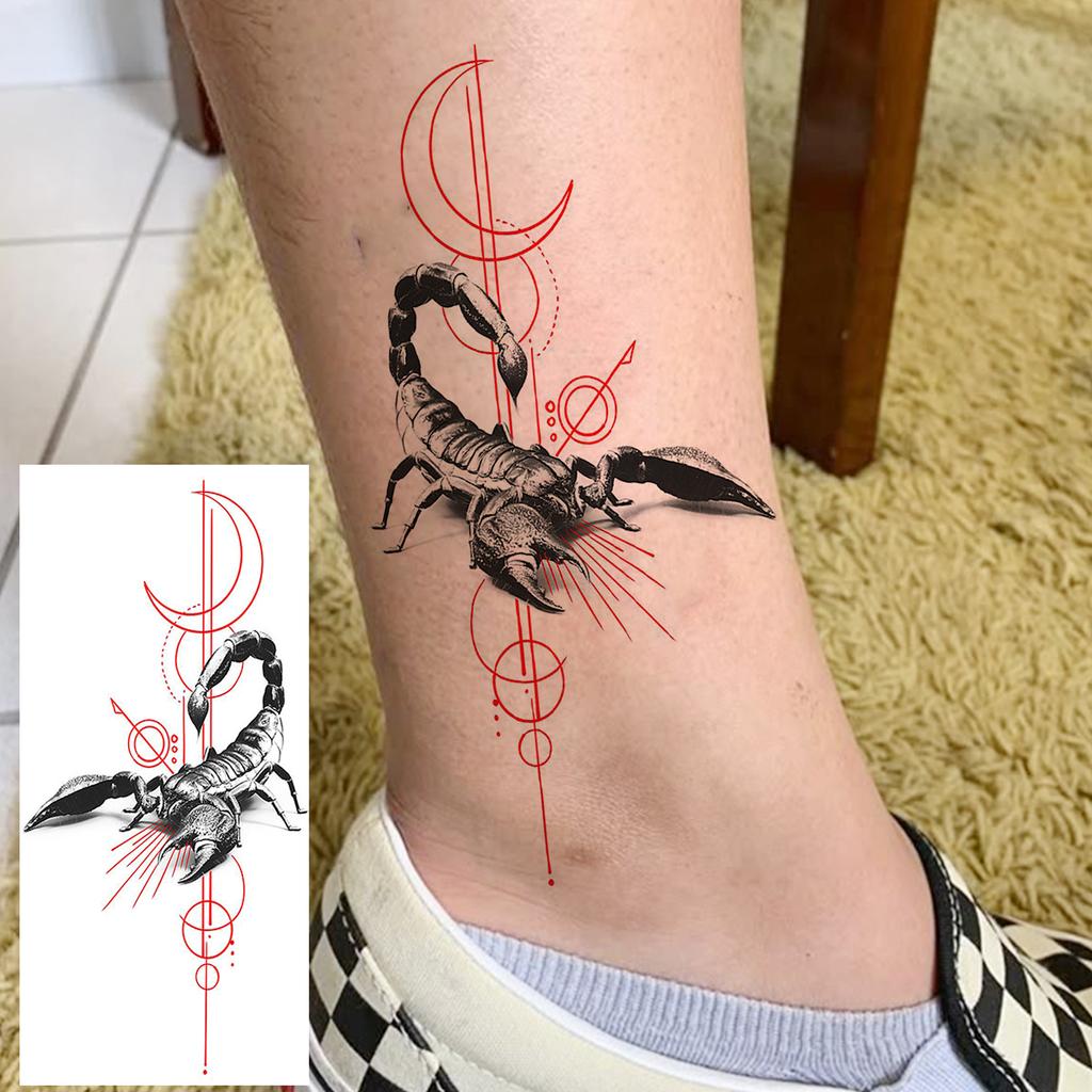1 Sheet Geometric Planet Mountains Temporary Tattoos For Women Men Forearm Foot, Waterproof Long Lasting Realistic Tatoo Sticker