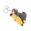 Cute Crochet Monkey Banana Keychain Handmade Knitted Animal Bag Charm Backpack Pendant Key Holder Lovely Gifts