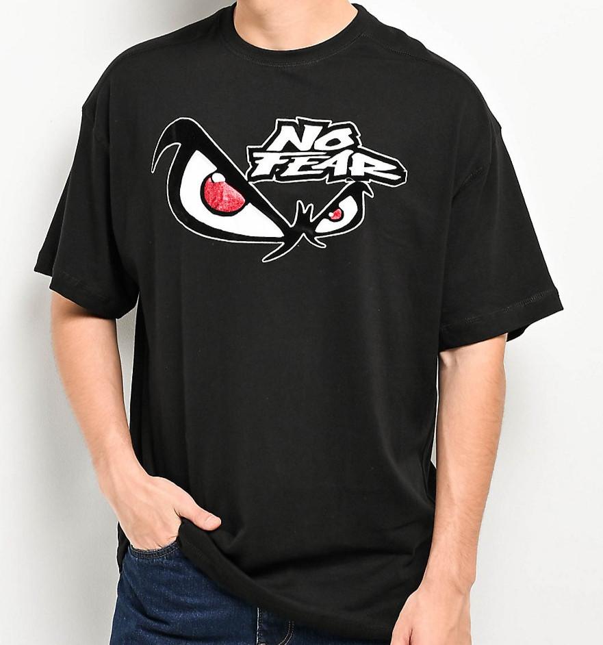 NO FEAR Eyes Black T-Shirt NEW S