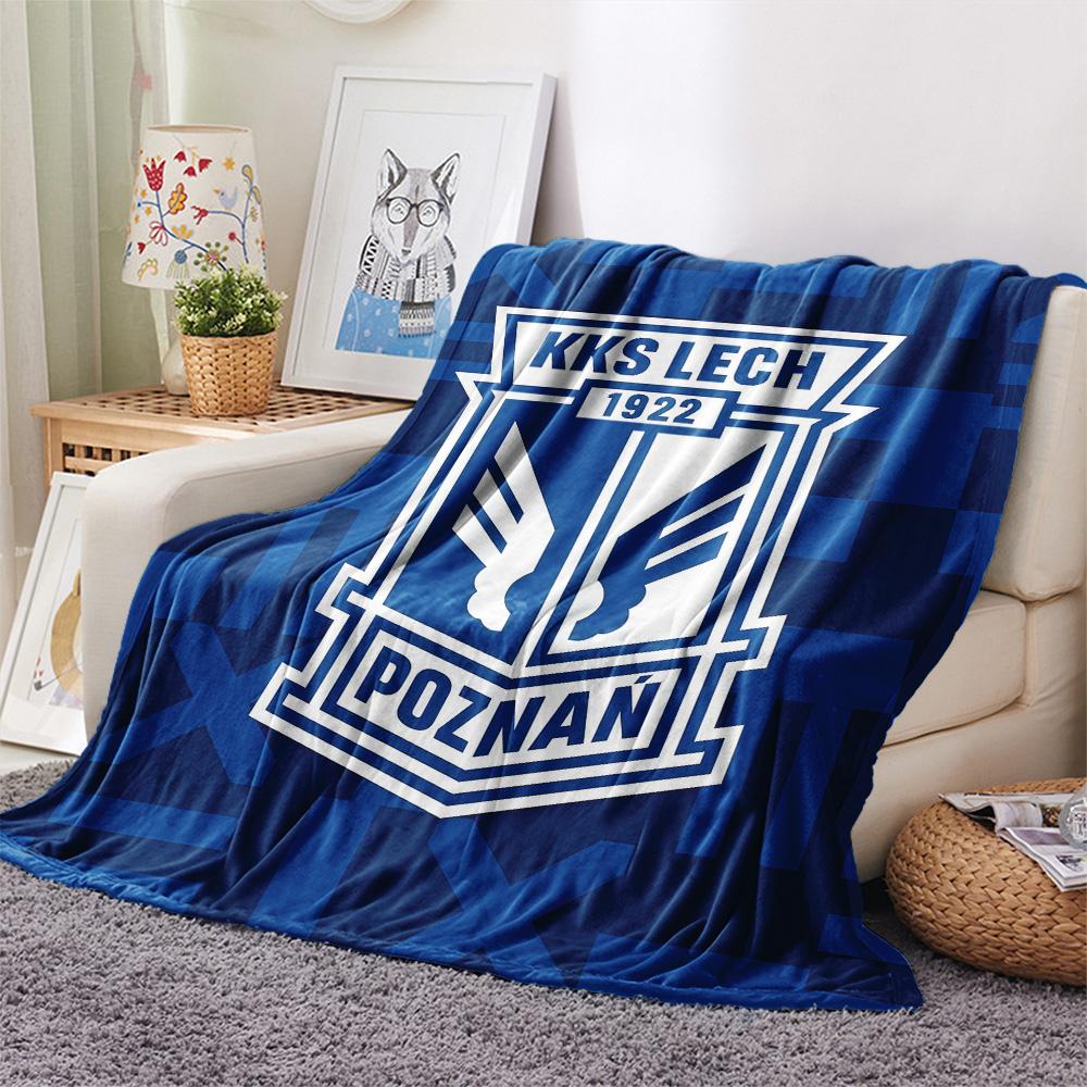 1Pc Lech Poznań Print Flannel Blanket High Quality Warm Comfortable Cover for All Seasons Perfect for Gifts Home Decor