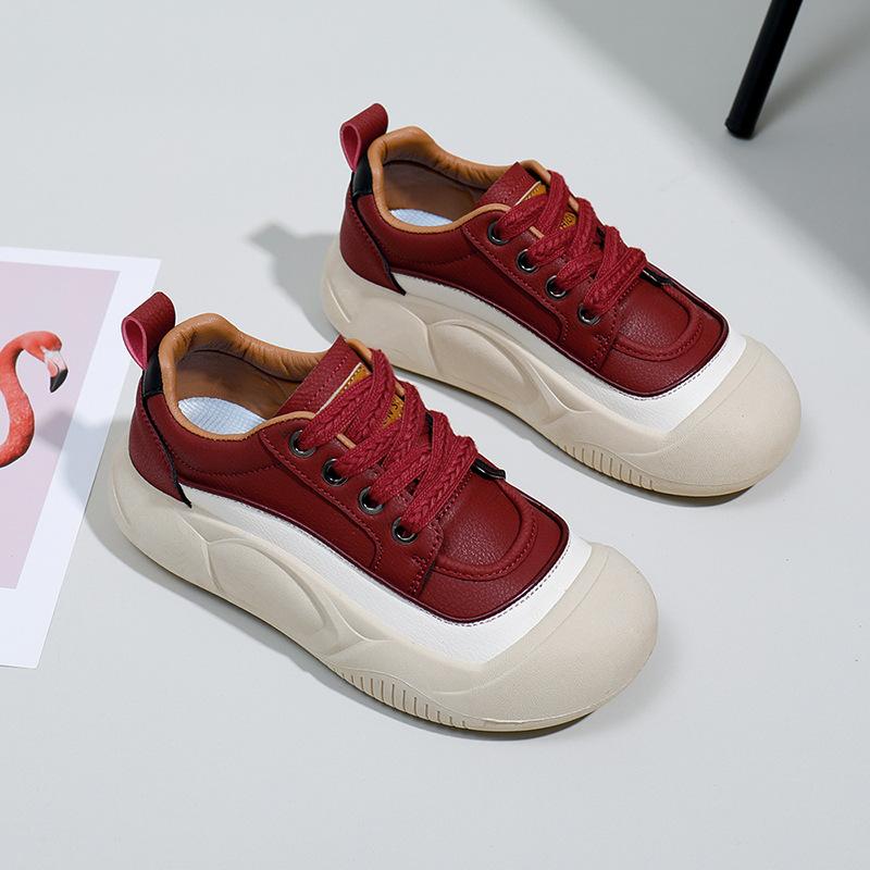 

Белые туфли модные весенние новые платформы увеличивающие рост дышащие повседневные туфли для студентов 35 красный