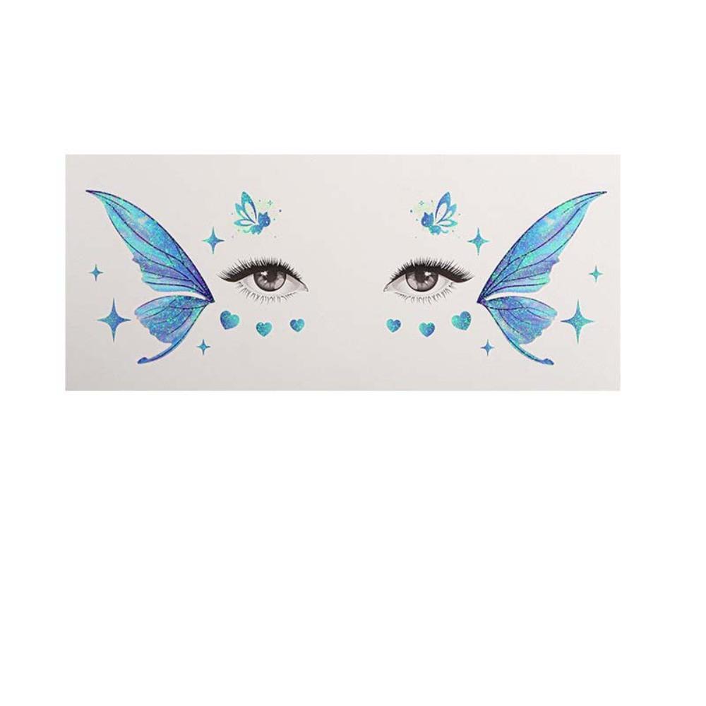 Star Heart Glitter Butterfly Face Tattoo Realistic Face Temporary Tattoo Dance Performances