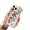 Shin-chan Full Coverage Compatible Apple Phone Case for 17 ProMax, Silver Frame, Corning Shell, Large Window, Personalized Design.