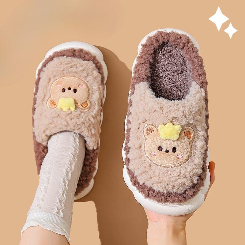 

Cotton Slippers for Girls, New Style, Platform Heel, Indoor with Added Insulation Shoes 34-35 кавовий