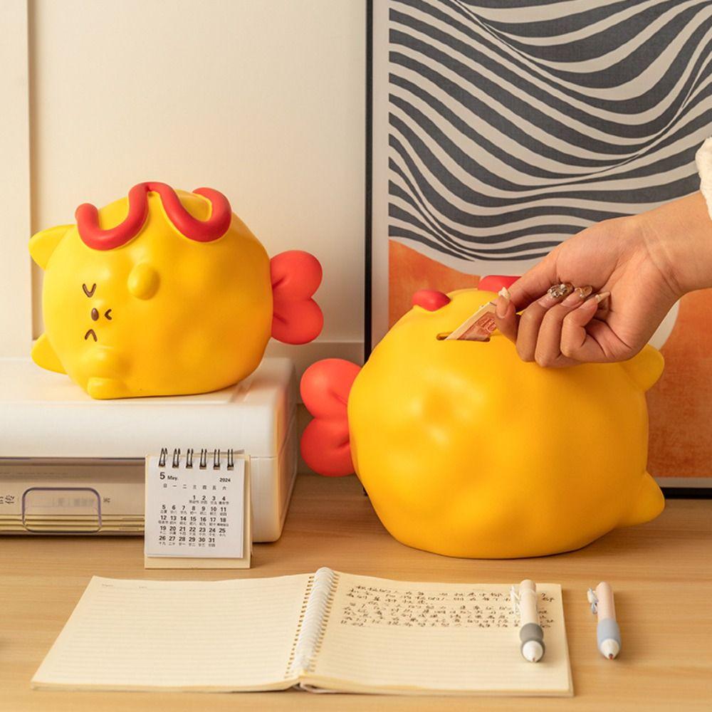 Vinyl Piggy Bank Large Capacity Saving Box Animal Figurines Money Boxes  Home Decoration