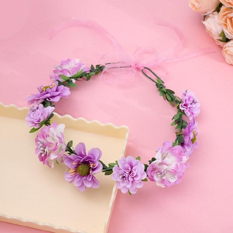 Flower Headbands Floral Garlands Crown Hair Wreath Bright Color Crown Wedding