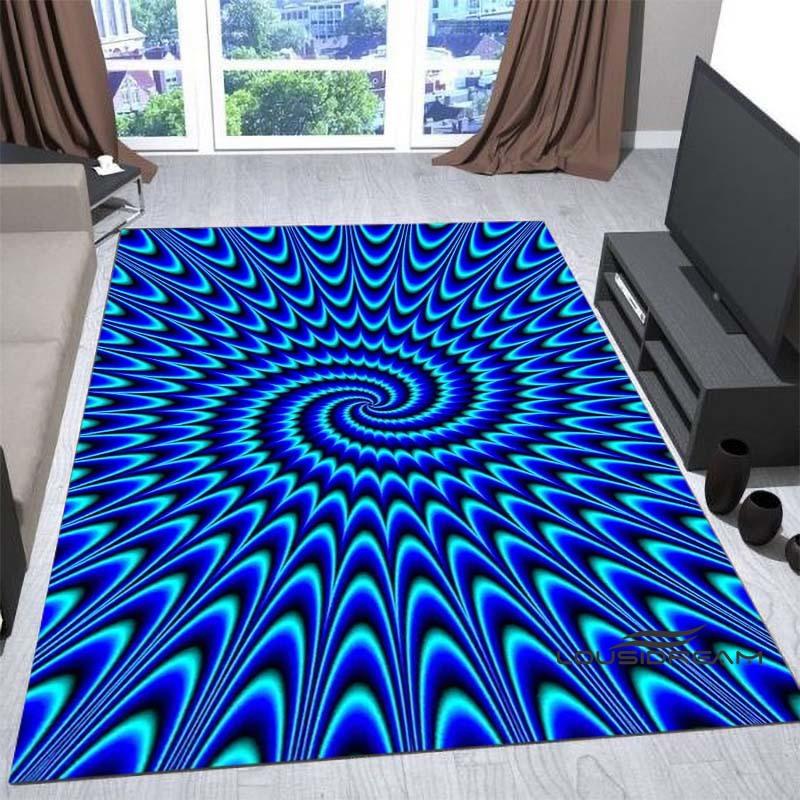 New3D Vortex Illusion Rug for Living Room, Home Decor, Sofa Table Large Area Rugs, Bedside Foot Mat Bedroom, Non-Slip Doormat