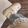 Cute puff little white shoes retro bear board shoes women's new versatile thick-soled round head