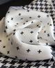 Luxury Houndstooth Square Scarf For Women Elegant Ladies Print Hijab Neckerchief Shawl Solid Colour Soft Stain Silk Scarves