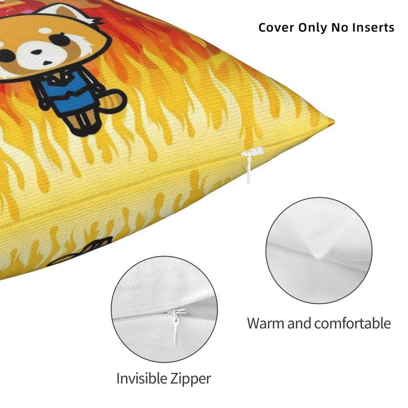 Custom Modern Japan Cartoon Aggretsuko Anime Sofa Cushion Cover Polyester Throw Pillow Case Bedroom Decoration