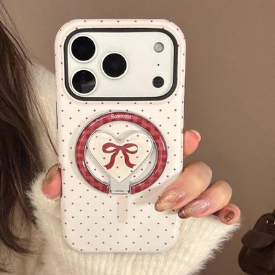 Minimalistische Punkte Schleife Ständer Handyhülle für iPhone 17 und iPhone 17 Pro Max