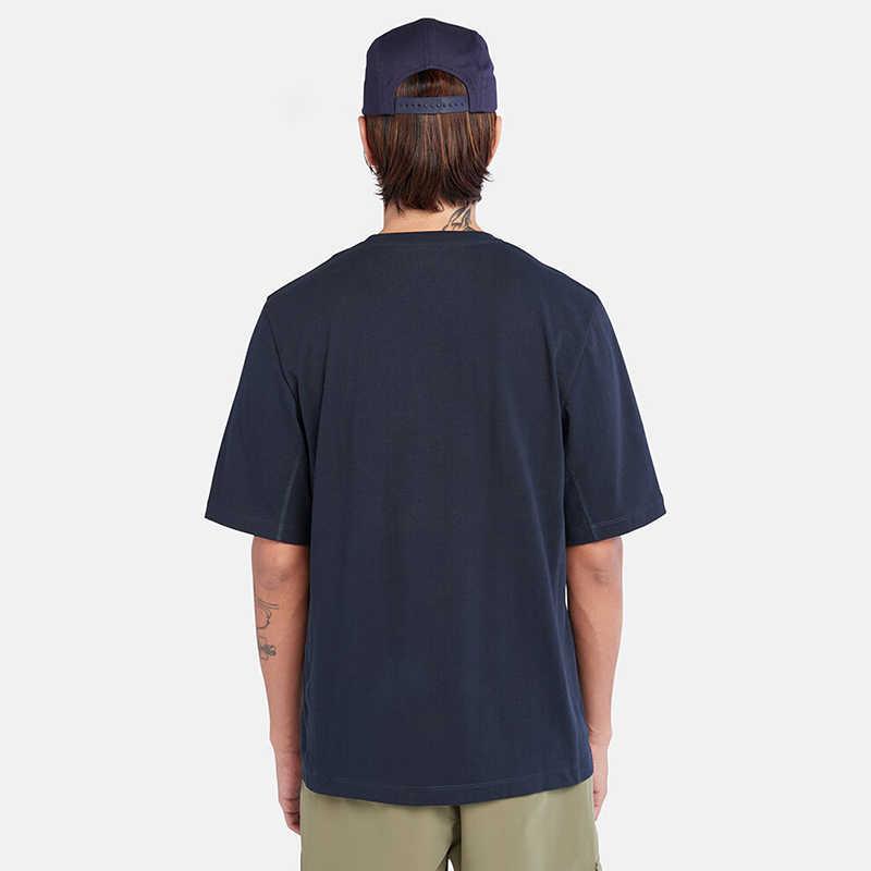 Timberland Solid Color UV Protection Moisture Wicking Breathable Round Neck Sports T-Shirt Men Tops Deep-Sapphire-Blue A68UW-433