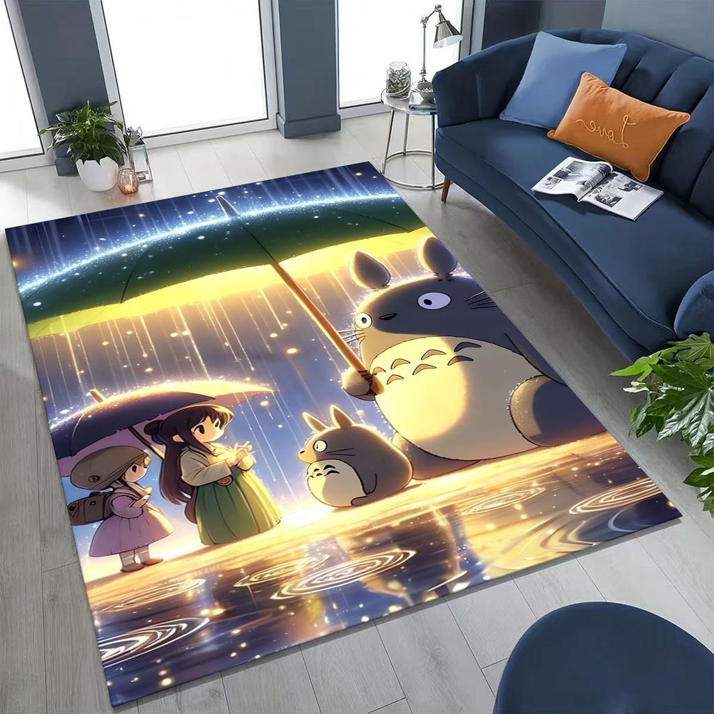 Kawaii T-Totoros Cartoon Art Carpet Rug for Bedroom Living Room Sofa Home Doormat Decor,Large Kids play Non-slip Floor Mat