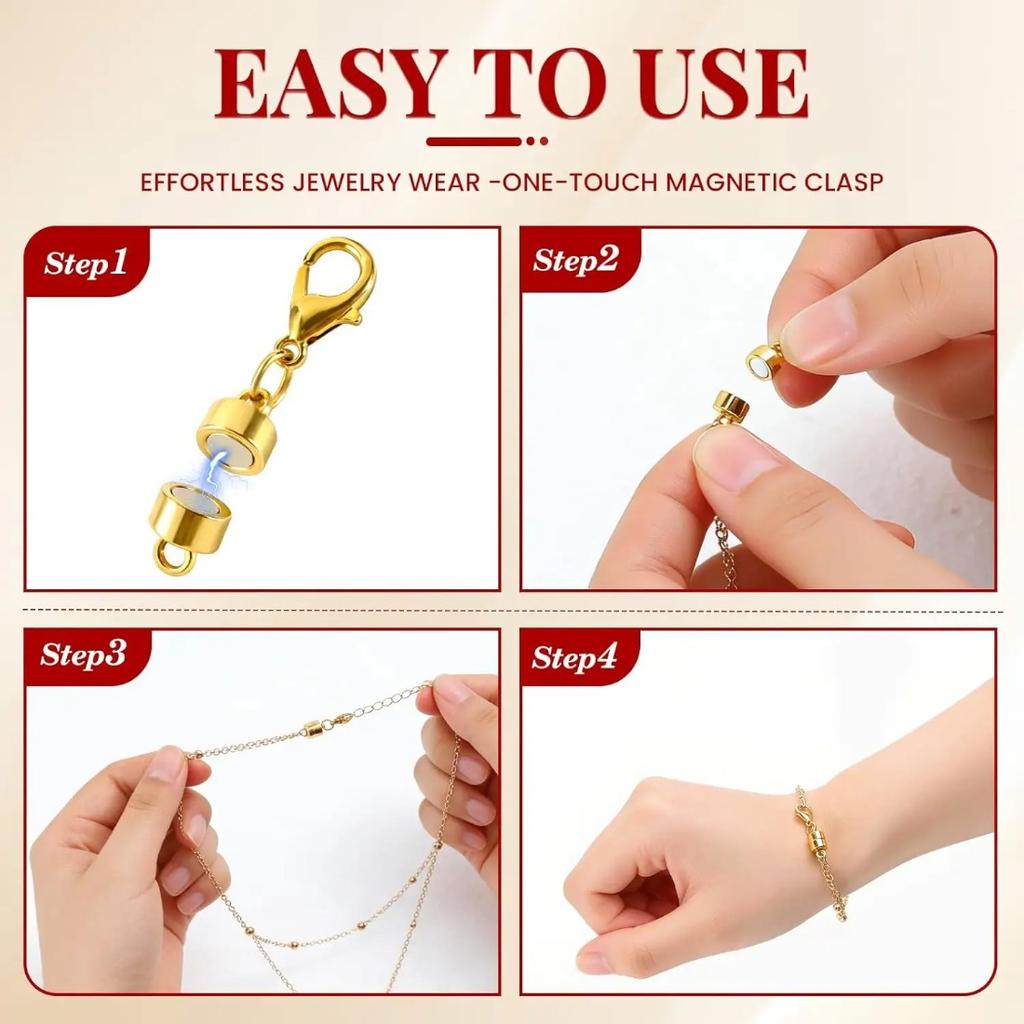 20PCS Gold & Silver Magnetic Clasps for Necklaces & Bracelets, Jewelry Closures by Buelkmag
