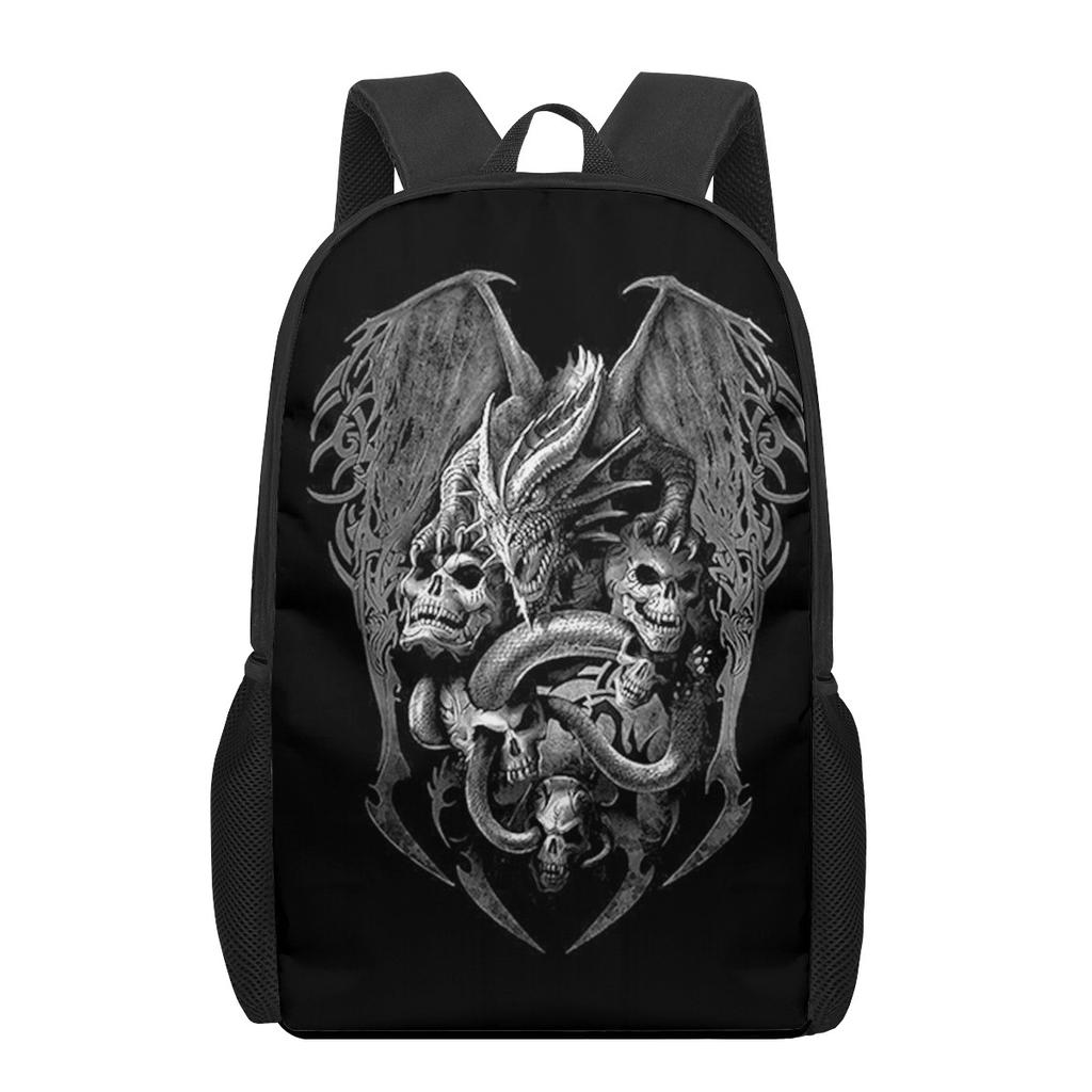 Kreativer Gothic Totenkopf bedruckter Teenager Casual Umhängetaschen Jungen Mädchen Schultasche Frau Männer Reiserucksäcke Laptop-Rucksack