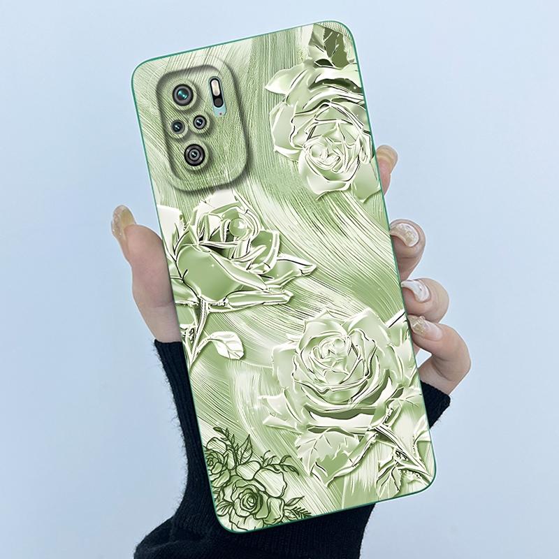 For Xiaomi Poco M5s Phone Case PocoM5s Cover Fashion Simplicity Butterfly Floral Soft Liquid Silicone Shell For Poco M 5s Fundas