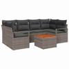 7 Piece Grey Garden Sofa Set with Cushions